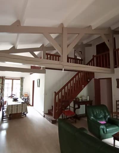 rénovation d'une maison à lacanau coin salon