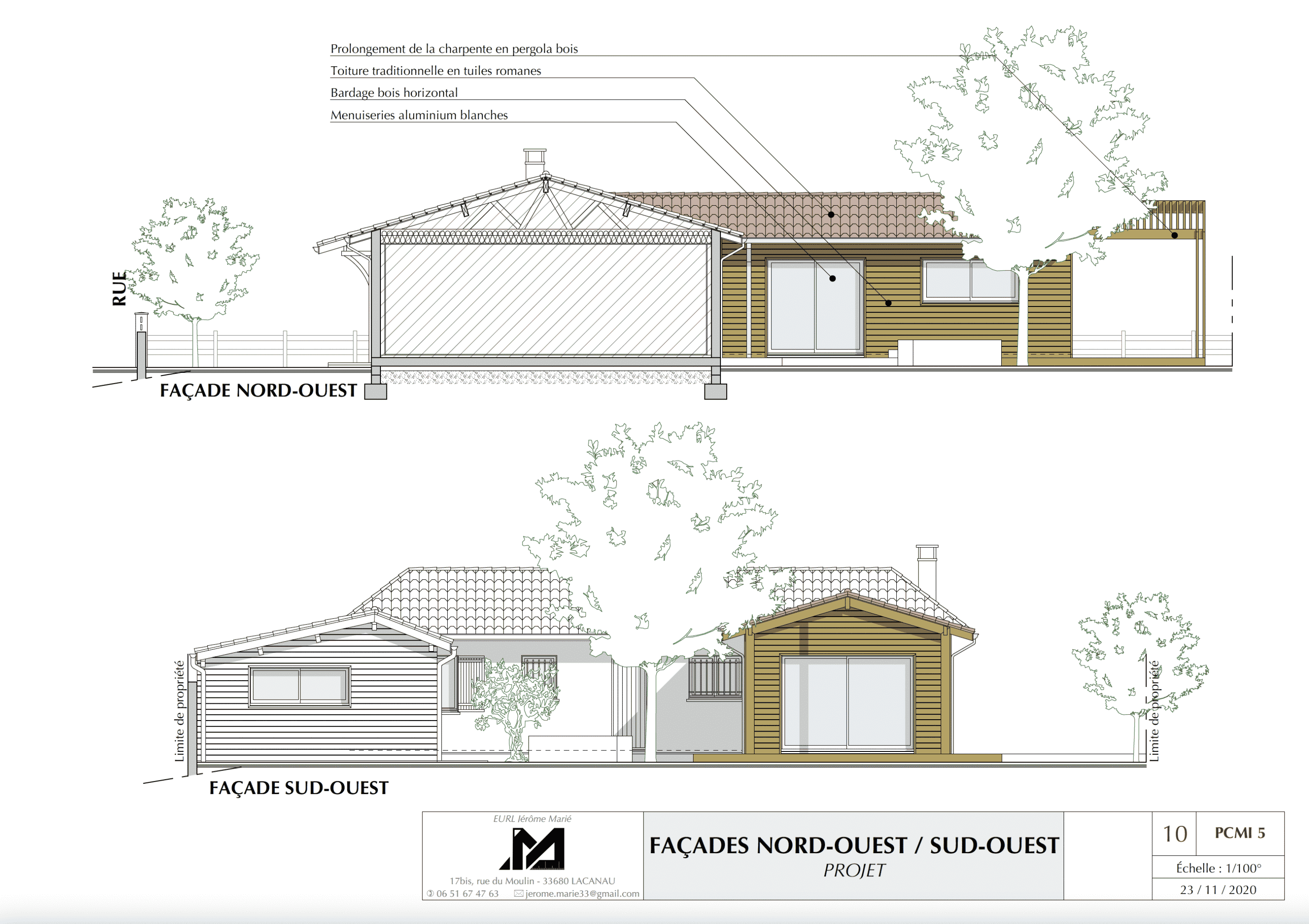 projet d'extension d'une maison à lacanau