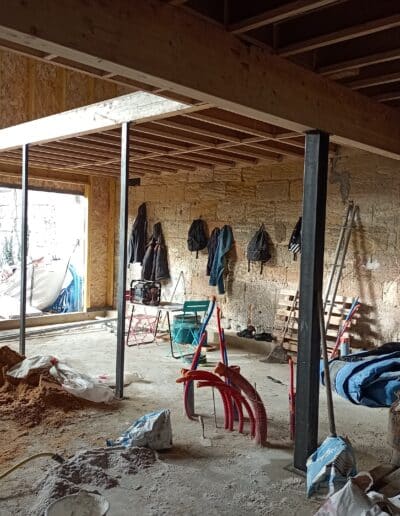 reconstruction d'une maison de ville Le Bouscat chantier