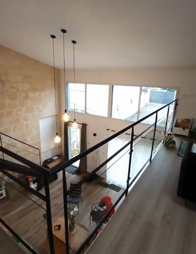 reconstruction d'une maison de ville Le Bouscat mezzanine