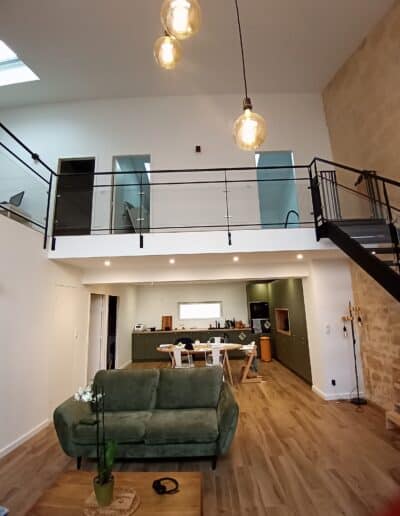 reconstruction d'une maison de ville Le Bouscat salon