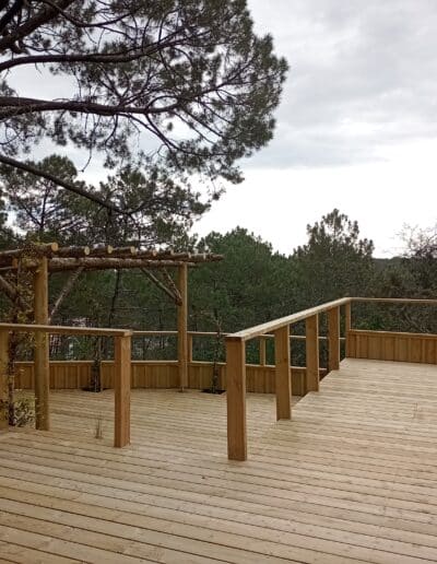 Restructuration d'une terrasse et d'un bassin sur talus Carcans - Piscine sur cuve de récupération d'eau pluviale - Aménagement paysager