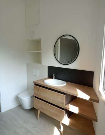 Extension bois Lacanau - Passerelle métallique - Bardage claire-voie