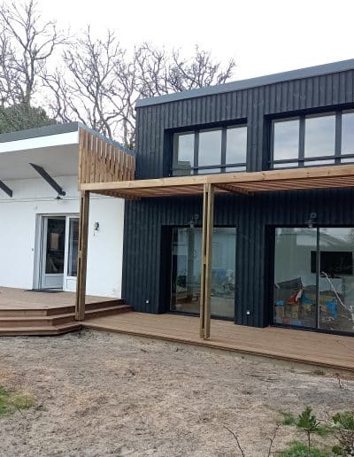 Rénovation et extension Face au lac Lacanau Le Moutchic Baïnasses